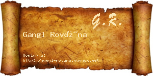 Gangl Rovéna névjegykártya